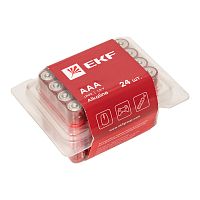 Алкалиновая батарейка типа ААА(LR03) пластиковый бокс 24шт, | код  LR03-BOX24 | EKF